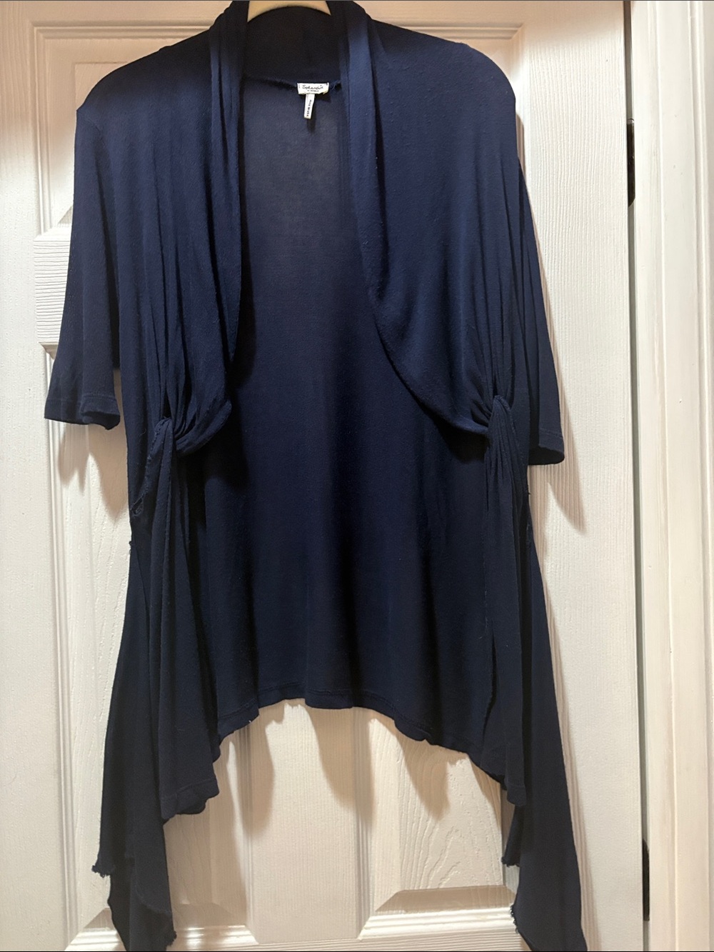 Splendid Navy Draped Open-Front Cardigan
